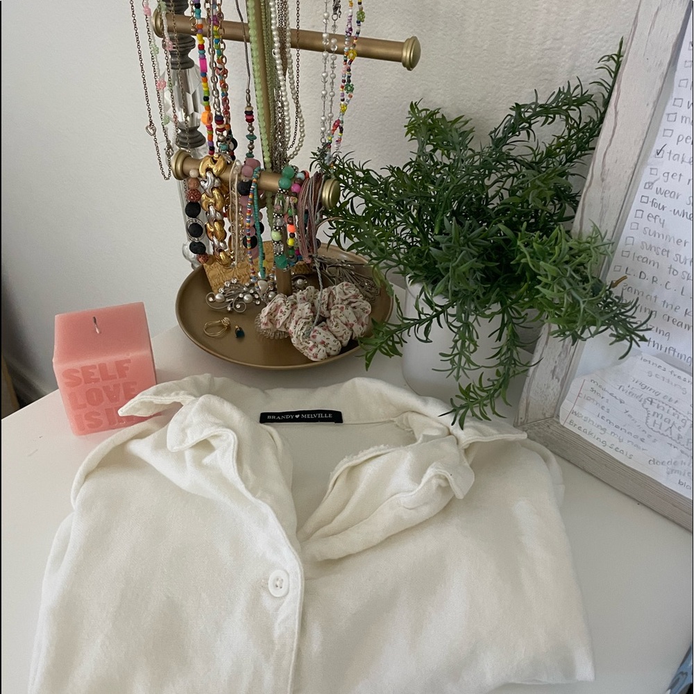brandy cream collard shirt